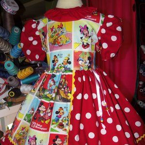Disneyland Minnie and Mickey Mouse Girls Dress RARE Vintage  Size 3t  NEW